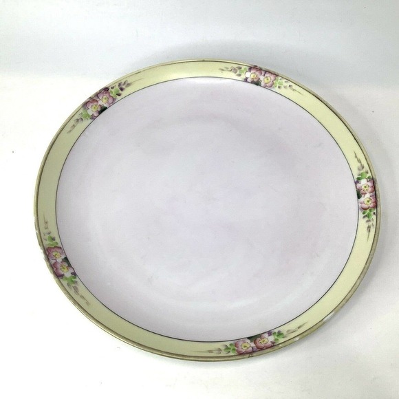 VINTAGE Meito China 12” Dinner Plate Floral Porcelain Hand‎ Painted - Picture 1 of 7